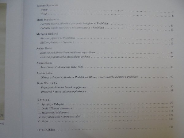 Pijarzy. Pietas et litterae. Wpływ kolegium Pijarów w Podolińcu na rozwój dawnego szkolnictwa • Katalog wystawy