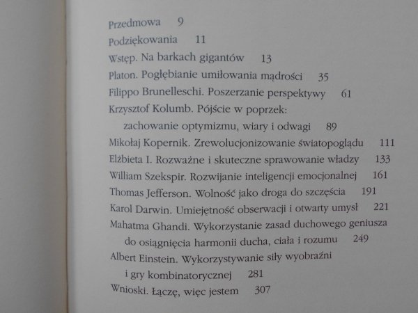 Michael J. Gelb • Myśleć jak geniusz. Darwin, Platon, Gandhi, Kolumb, Einstein, Szekspir, Kopernik, Elżbieta I, Jefferson, Brunelleschi