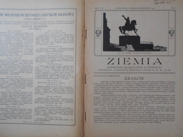 Miesięcznik Ziemia 6/1923 • Kraków