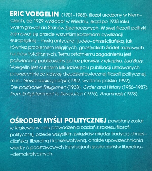 Eric Voegelin Lud Boży