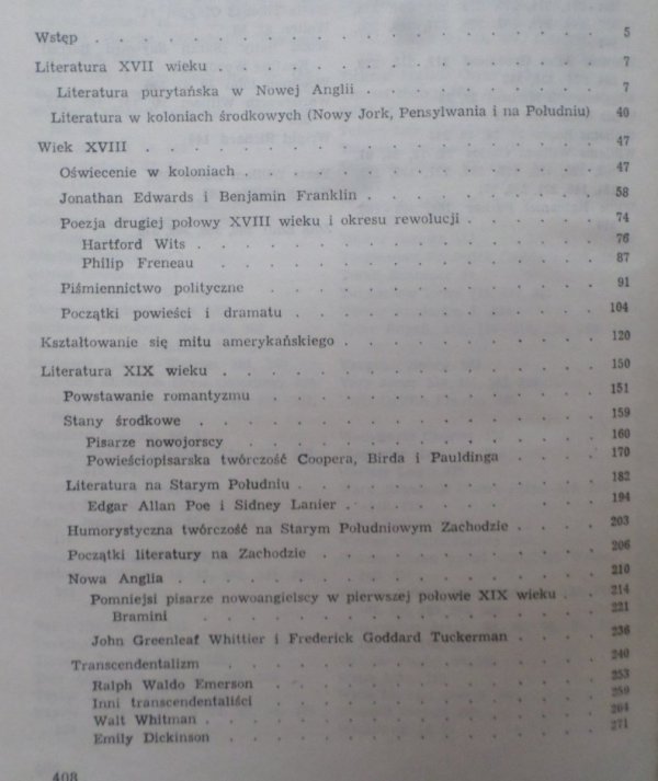 Andrzej Kopcewicz, Marta Sienicka • Historia literatury Stanów Zjednoczonych w zarysie. Wiek XVII-XIX [Edgar Allan Poe, Ralph Waldo Emerson, Walt Whitman, Emily Dickinson]