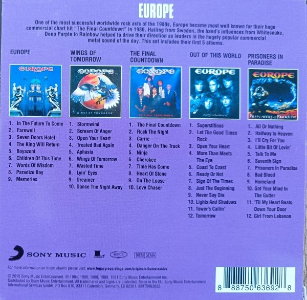 Europe Original Album Classics 5CD