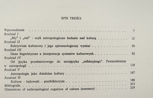 Wojciech Burszta Wymiary antropologicznego poznania kultury / dedykacja autorska