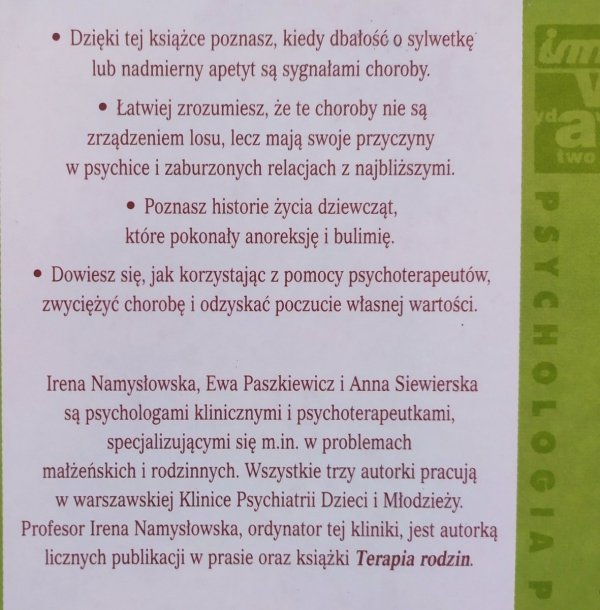 Irena Namysłowska Gdy odchudzanie jest chorobą. Anoreksja i bulimia