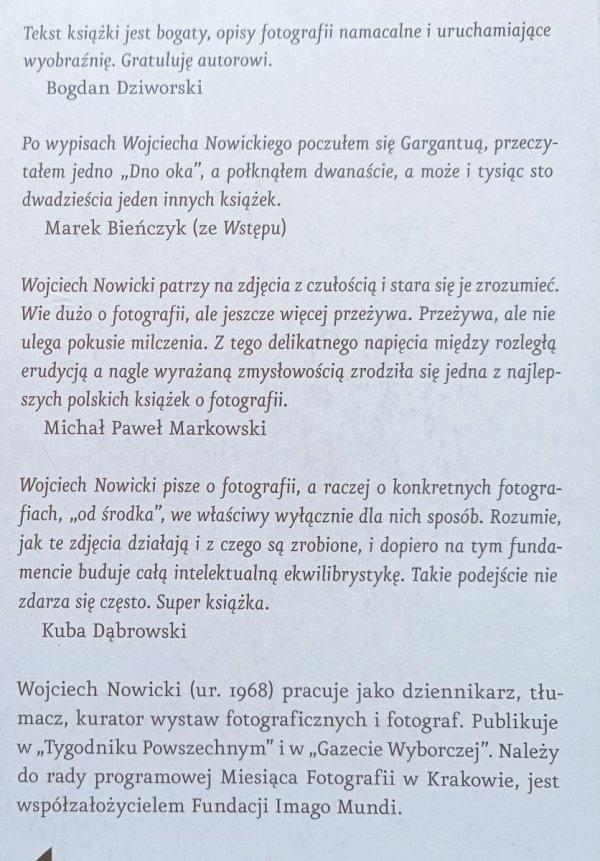 Wojciech Nowicki Dno oka. Eseje o fotografii