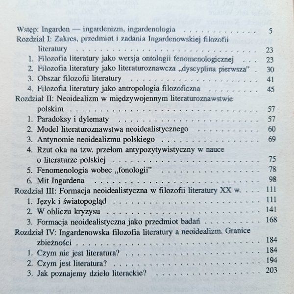 Danuta Ulicka Ingardenowska filozofia literatury