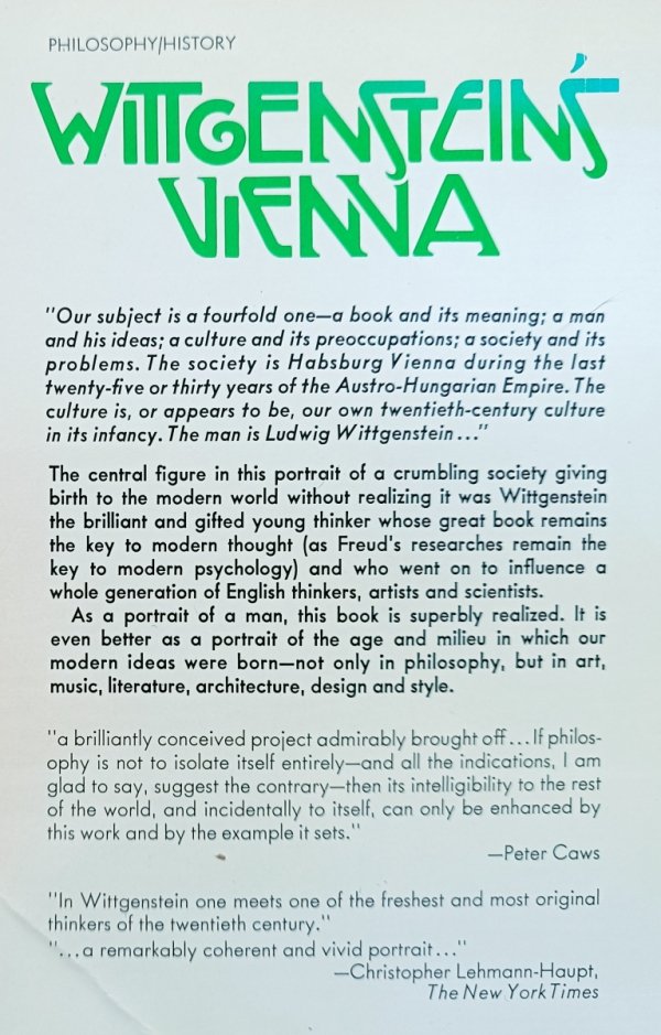 Allan Janik and Stephen Toulmin Wittgenstein's Vienna