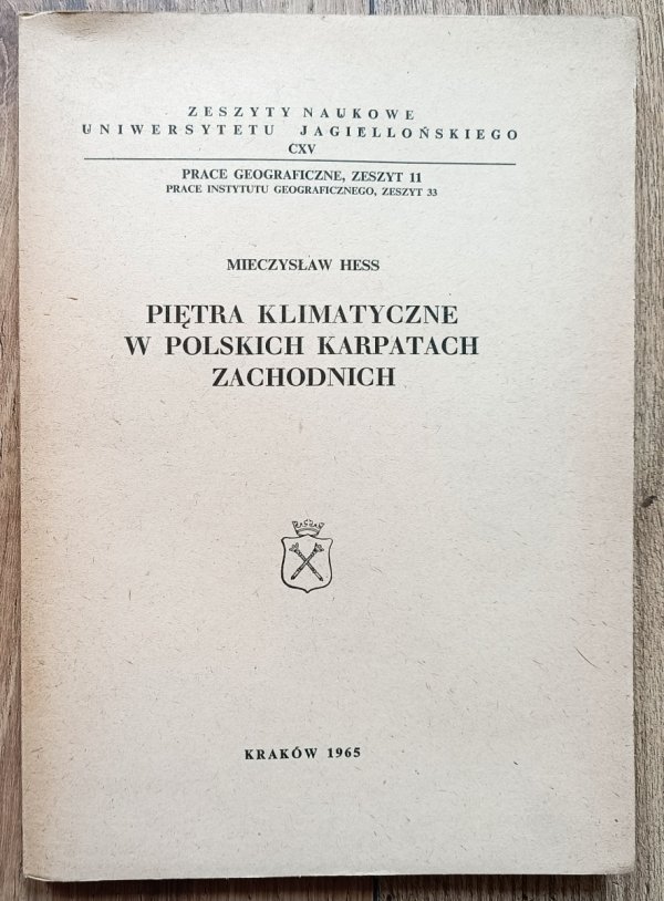 Mieczysław Hess Piętra klimatyczne w polskich Karpatach Zachodnich