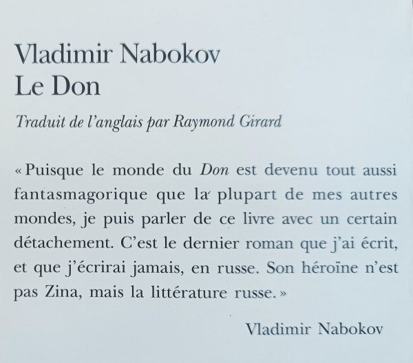 Vladimir Nabokov Le Don