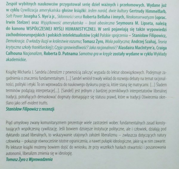 Michael J. Sandel Liberalizm a granice sprawiedliwości