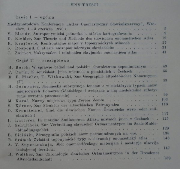Atlas onomastyczny słowiańszczyzny • Księga referatów z konferencji Wrocław 1970