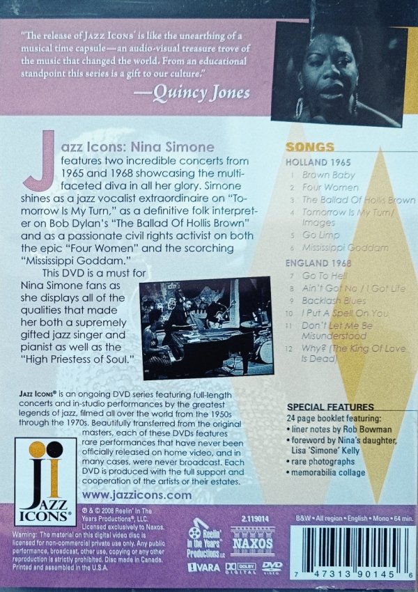 Nina Simone Live in '65 &amp; '68 DVD