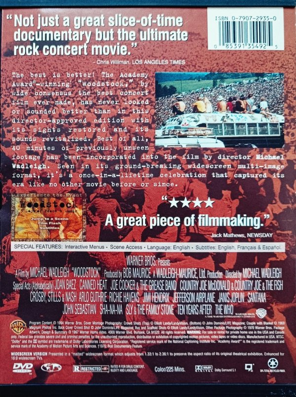 Woodstock: 3 Days of Peace and Music (The Director's Cut) DVD