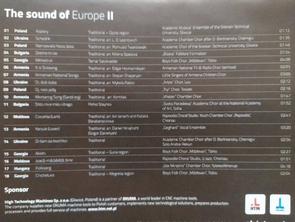The Sound of Europe II Choral National Music CD