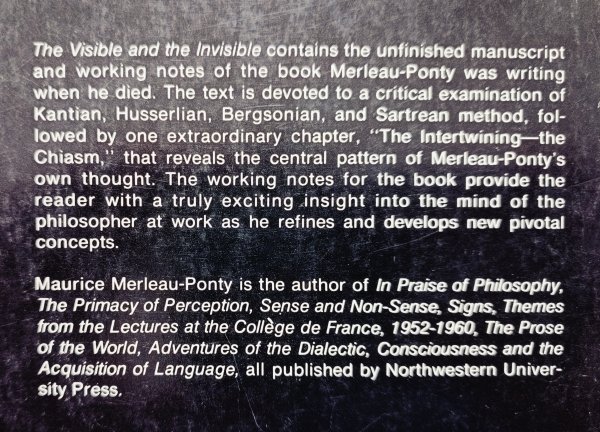 Maurice Merleau-Ponty The Visible and the Invisible