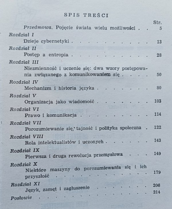 Norbert Wiener Cybernetyka i społeczeństwo