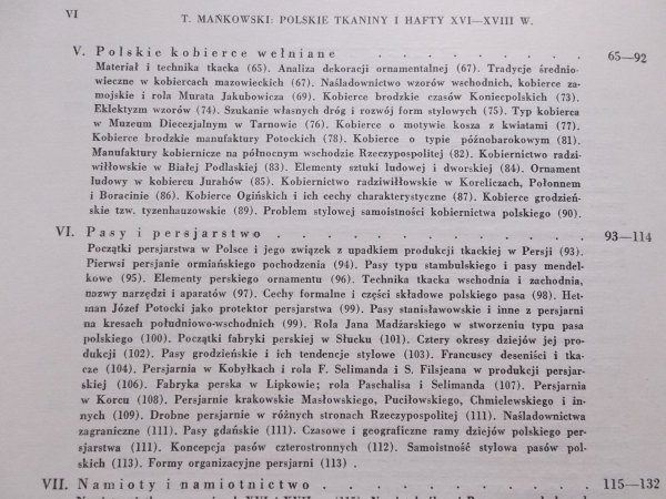 Tadeusz Mańkowski Polskie tkaniny i hafty XVI-XVIII wieku