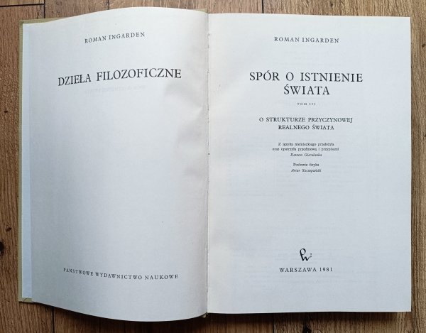 Roman Ingarden Spór o istnienie świata tom 3