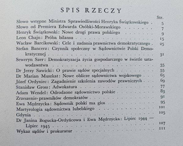 Wymiar sprawiedliwości w odrodzonej Polsce 22. VII 1944 - 22. VII 1945
