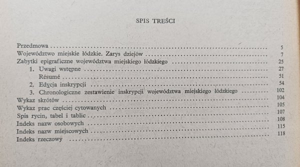 Corpus Inscriptionum Poloniae tom 3. Województwo miejskie łódzkie