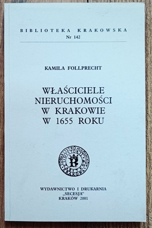 Kamila Follprecht Właściciele nieruchomości w Krakowie w 1655 roku