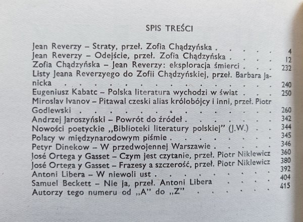 Literatura na Świecie 7/1979 (99) / Jean Reverzy, Jose Ortega y Gasset