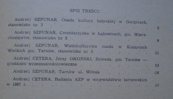 Badania archeologiczne w województwie tarnowskim w 1987 roku