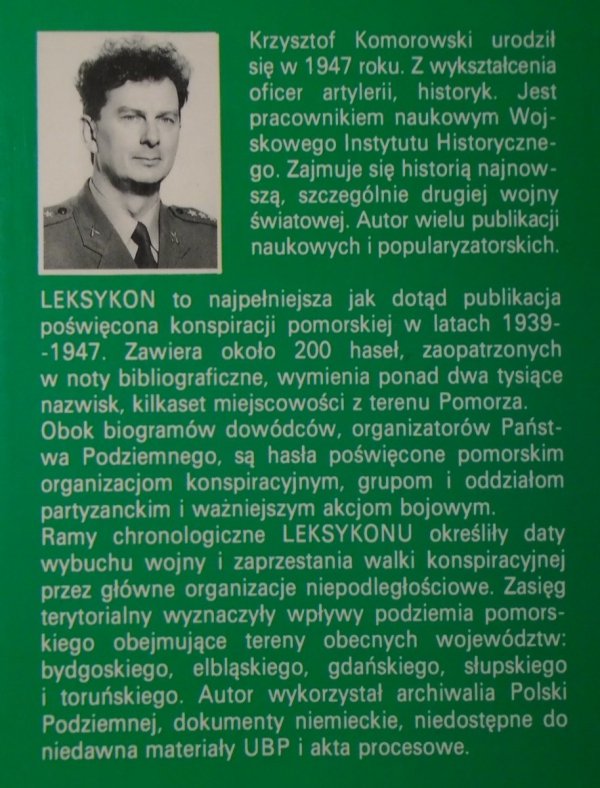 Krzysztof Komorowski • Konspiracja pomorska 1939-1947. Leksykon