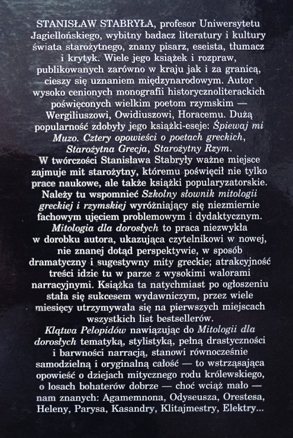 Stanisław Stabryła Klątwa Pelopidów (opowieść mitologiczna)
