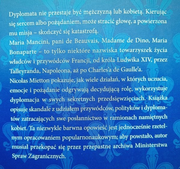 Nicolas Mietton Historia erotyczna dyplomacji francuskiej