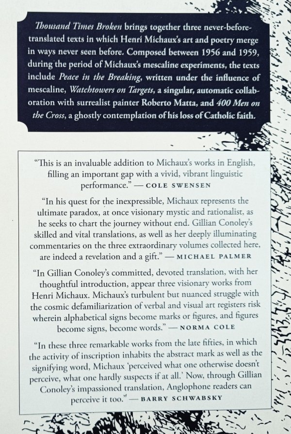 Henri Michaux Thousand Times Broken: Three Books