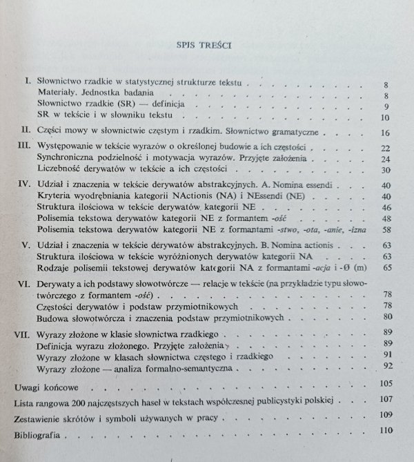 Jadwiga Sambor O słownictwie statystycznie rzadkim