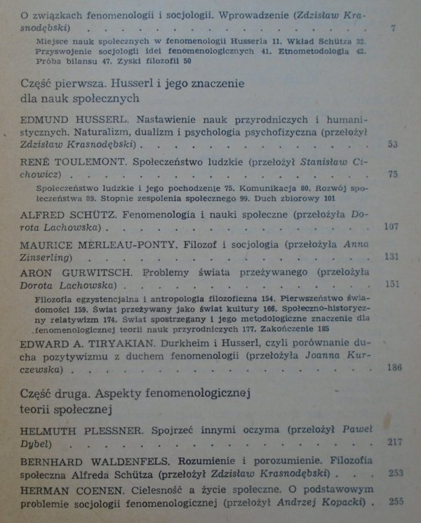red. Zdzisław Krasnodębski Fenomenologia i socjologia