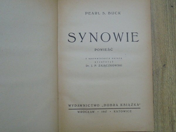 Pearl S. Buck • Synowie [Nobel 1938]