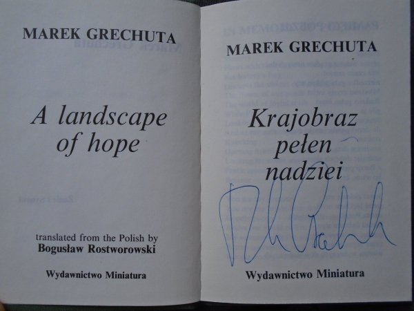 Marek Grechuta • Krajobraz pełen nadziei [autograf autora]