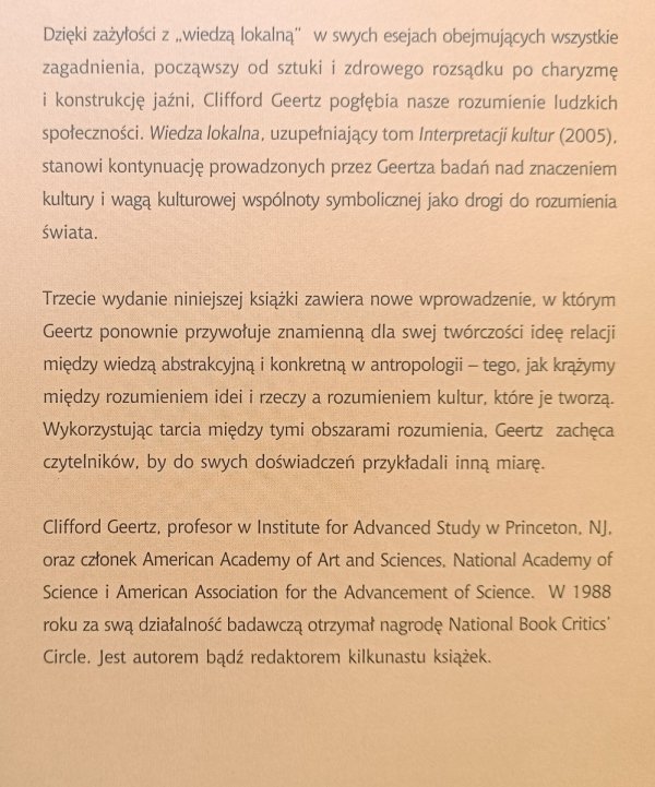 Clifford Geertz Wiedza lokalna