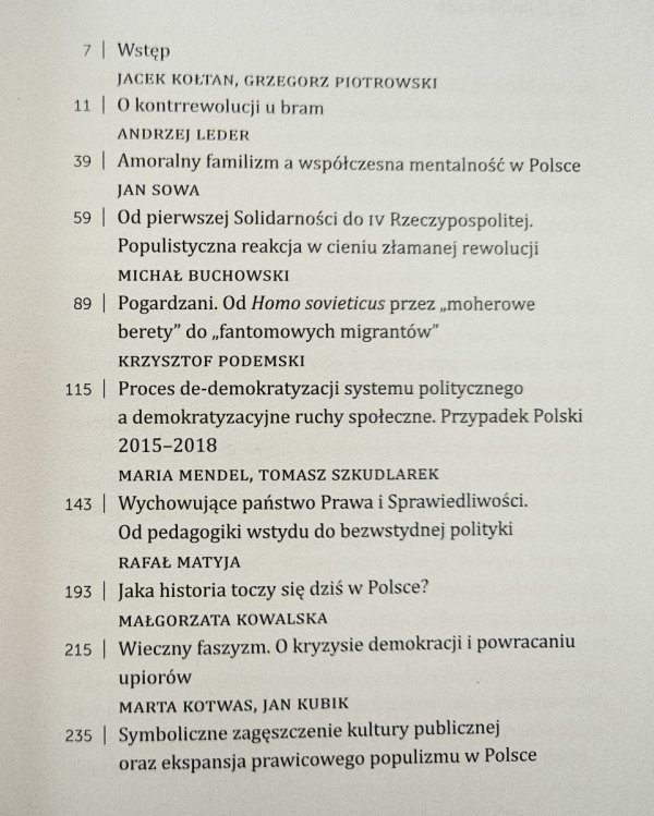 red. Jacek Kołtan Kontrrewolucja u bram
