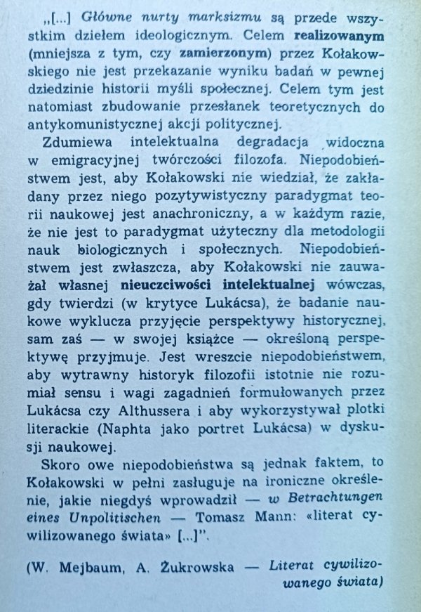 Literat cywilizowanego świata. Leszek Kołakowski a kryzys myśli mieszczańskiej