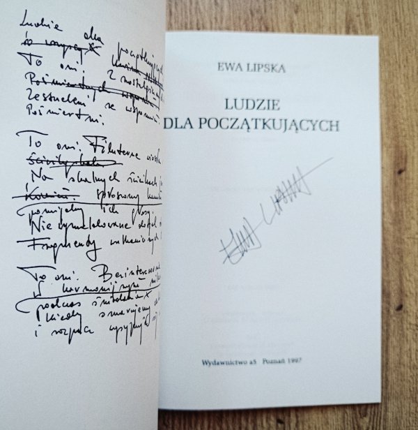Ewa Lipska Ludzie dla początkujących [autograf Ewy Lipskiej]