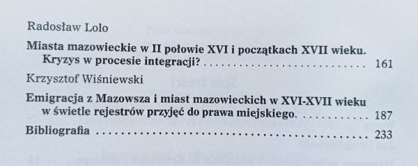Mazowsze w procesach integracyjnych i dezintegracyjnych w Rzeczypospolitej XVI-XVII wieku