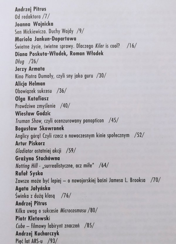 red. Andrzej Pitrus Kino końca wieku