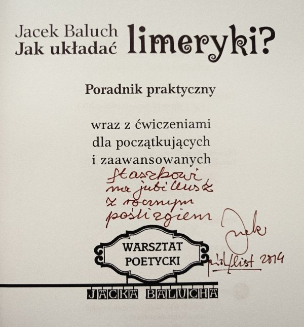 Jacek Baluch Jak układać limeryki? Poradnik praktyczny