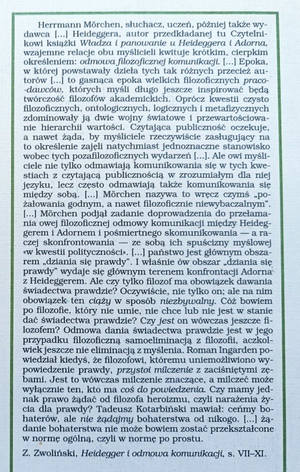 Hermann Morchen Władza i panowanie u Heideggera i Adorna