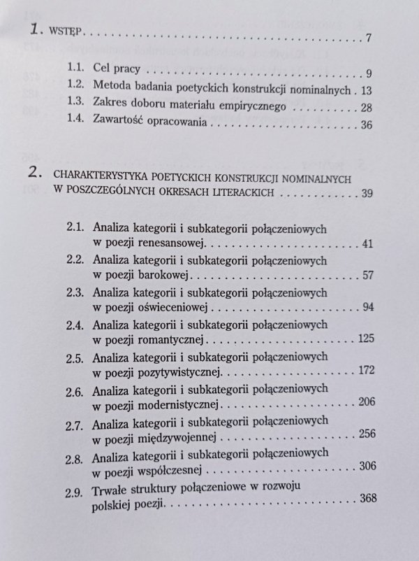 Władysław Śliwiński Poetyckie konstrukcje nominalne w dziejach polskiego wiersza