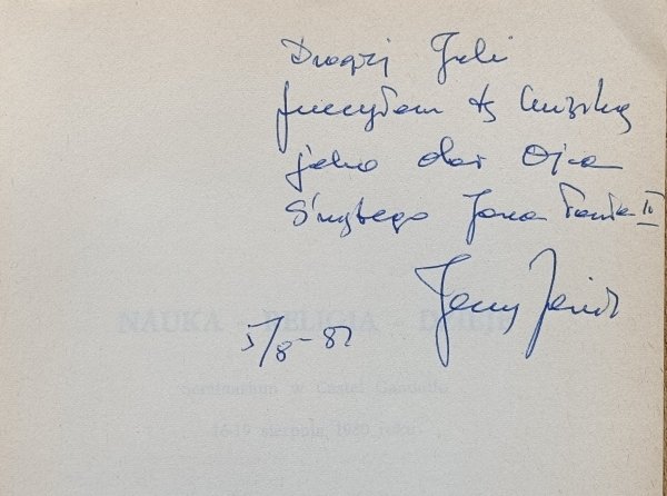 Nauka - religia - dzieje: Seminarium w Castel Gandolfo 1980 / dedykacja Jerzego Janika