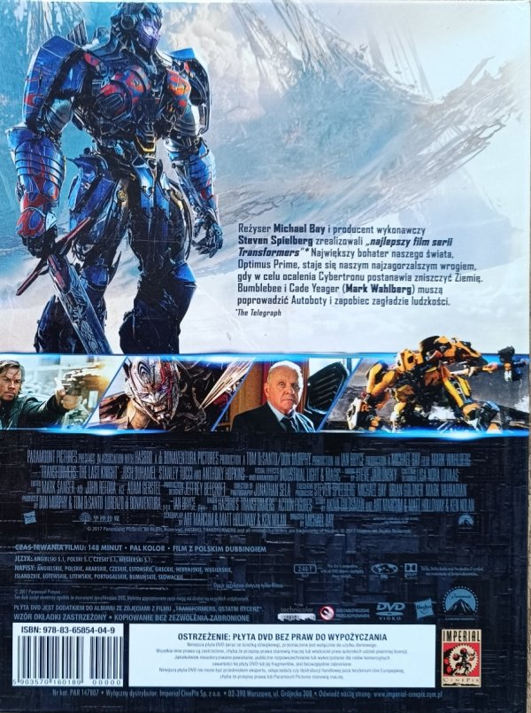 Michael Bay Transformers: Ostatni Rycerz DVD