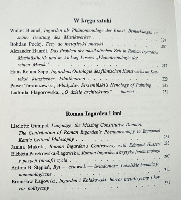 Roman Ingarden a filozofia naszego czasu