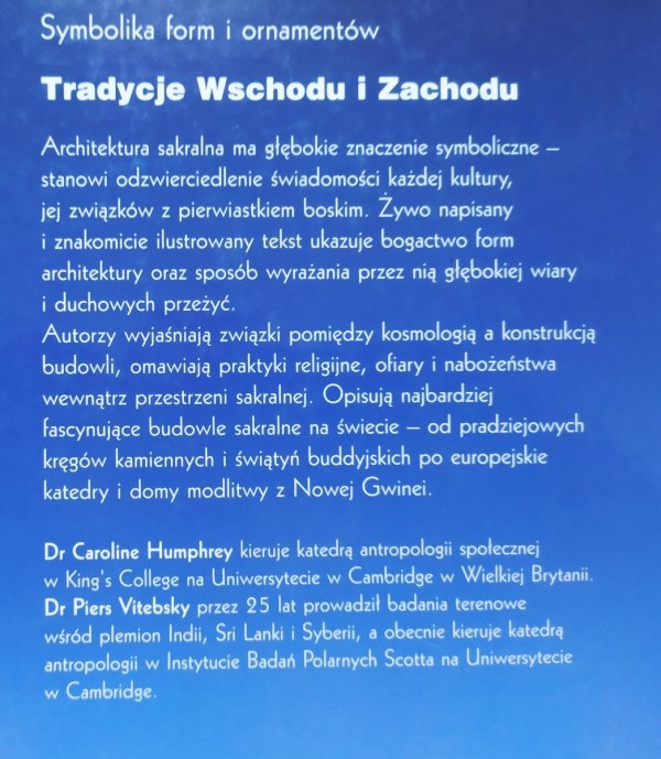 Caroline Humphrey, Piers Vitebsky Architektura i sacrum