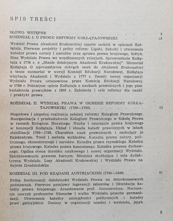 Michał Patkaniowski Dzieje Wydziału Prawa Uniwersytetu Jagiellońskiego / dedykacja autorska