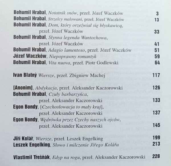 Literatura na Świecie 9/1994 (278) / Literatura czeska